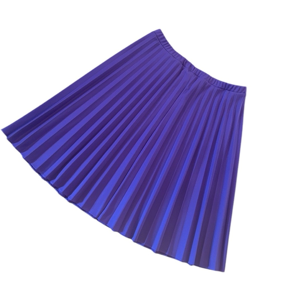 Vintage 70s Purple Pleated Polyester Skirt